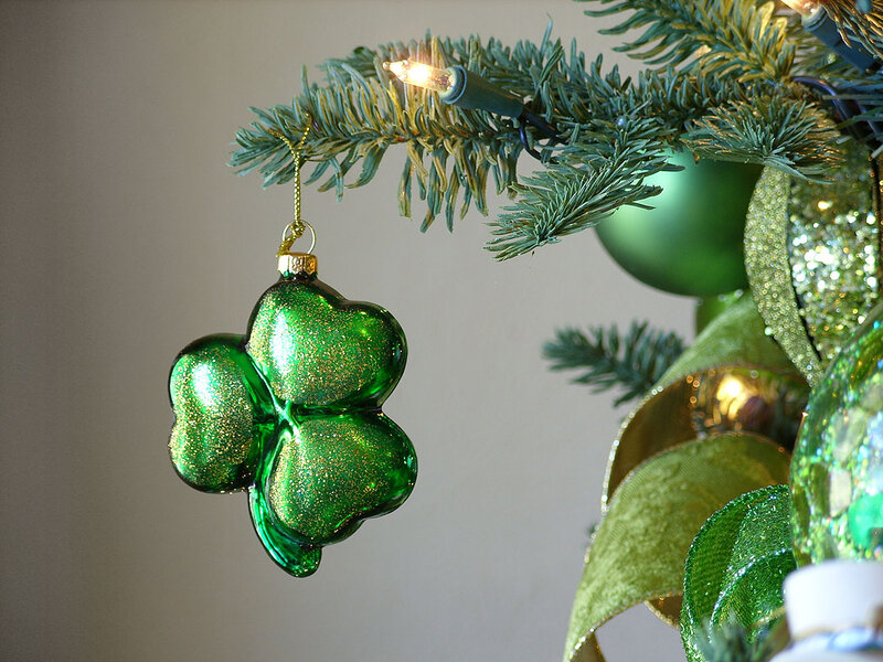 Green Shamrock Ornament — Festive