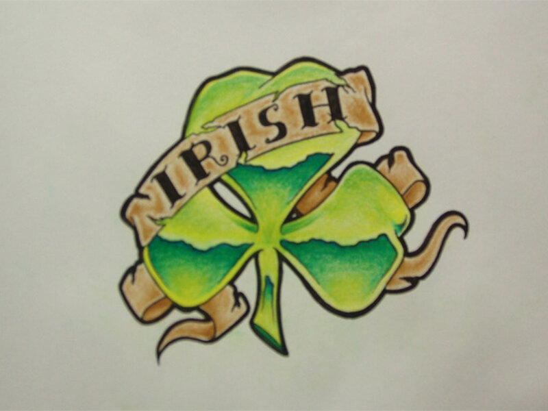 Green Shamrock with Banner