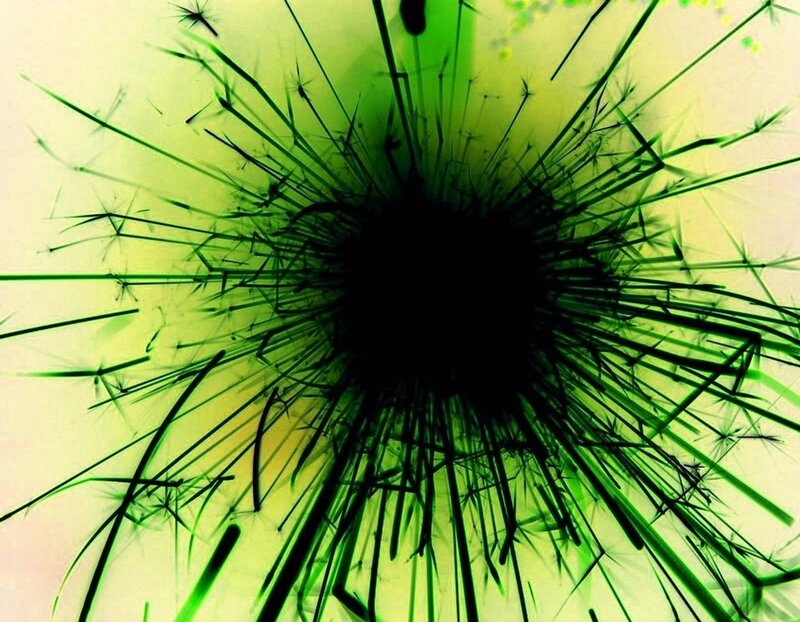 green shattered glass effect