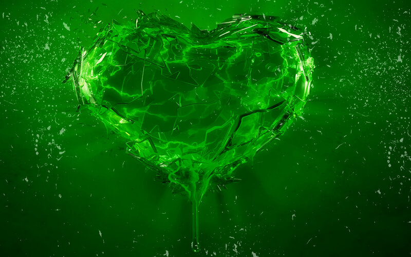 Green Shattered Heart
