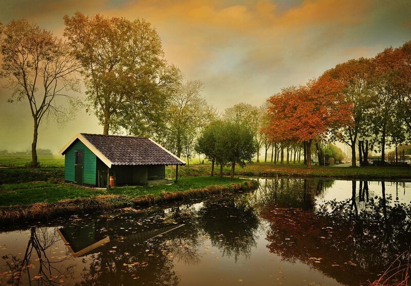 Green Shed by Canal
