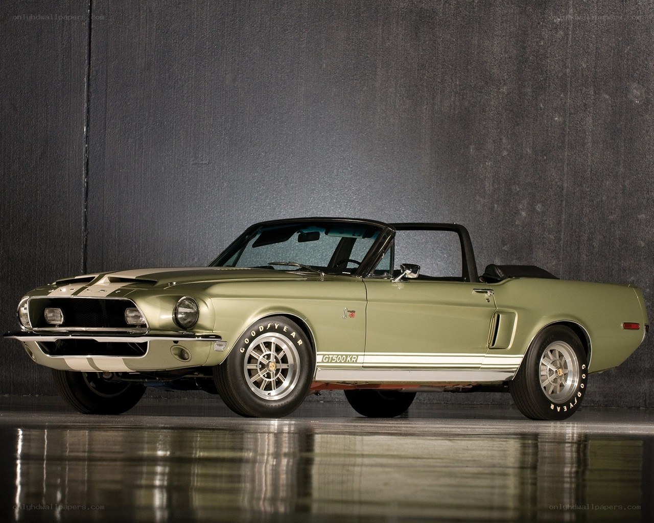 Green Shelby GT500KR convertible