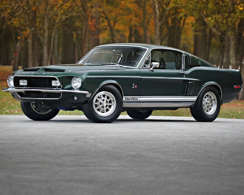 Green Shelby GT500KR muscle car