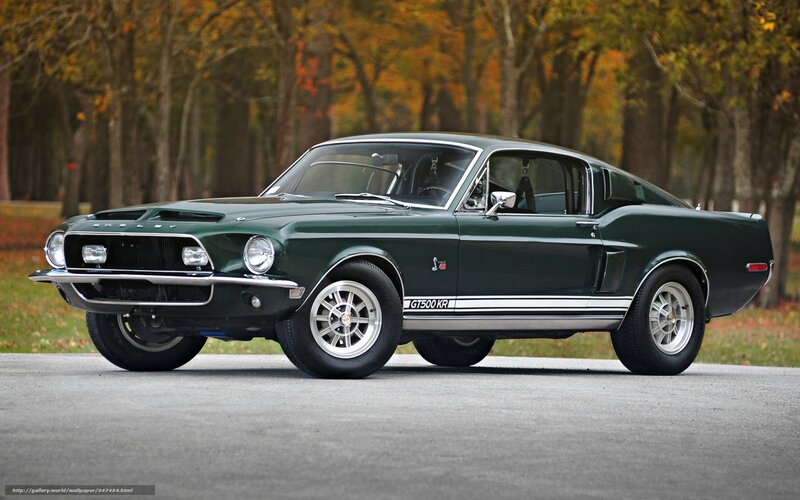 Green Shelby GT500KR muscle car