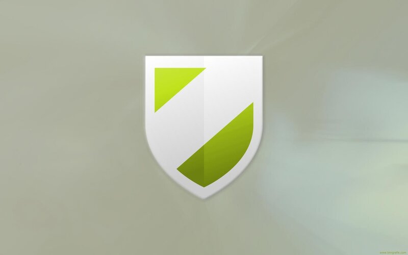 Green Shield Logo — White