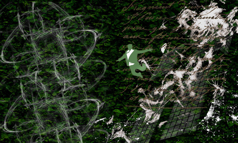 Green Silhouette of a Man