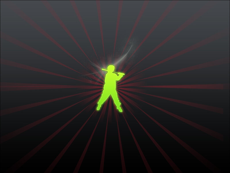 green silhouette with weapon