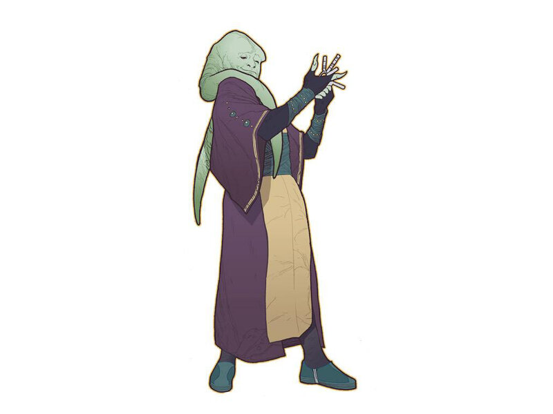 Green-skinned Alien Character