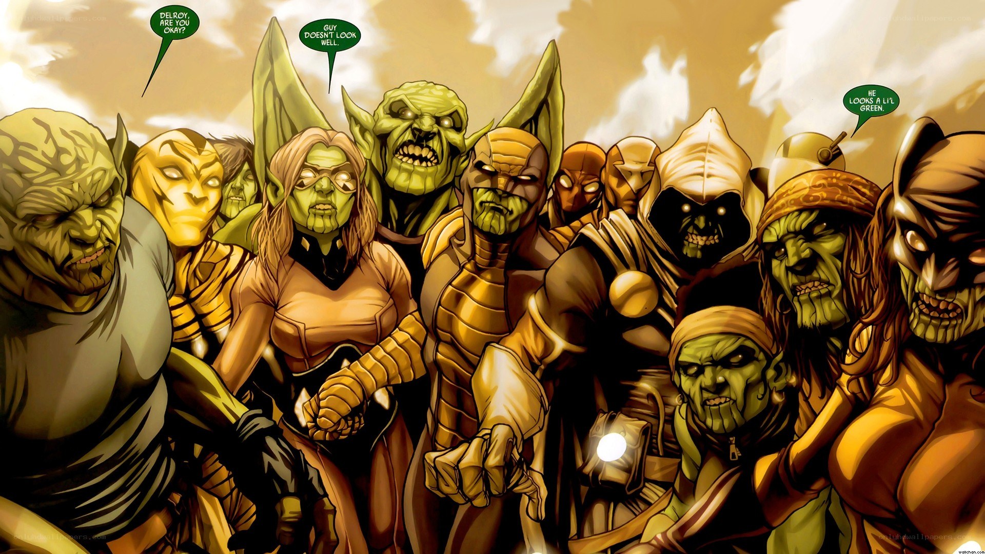 Green-skinned alien group
