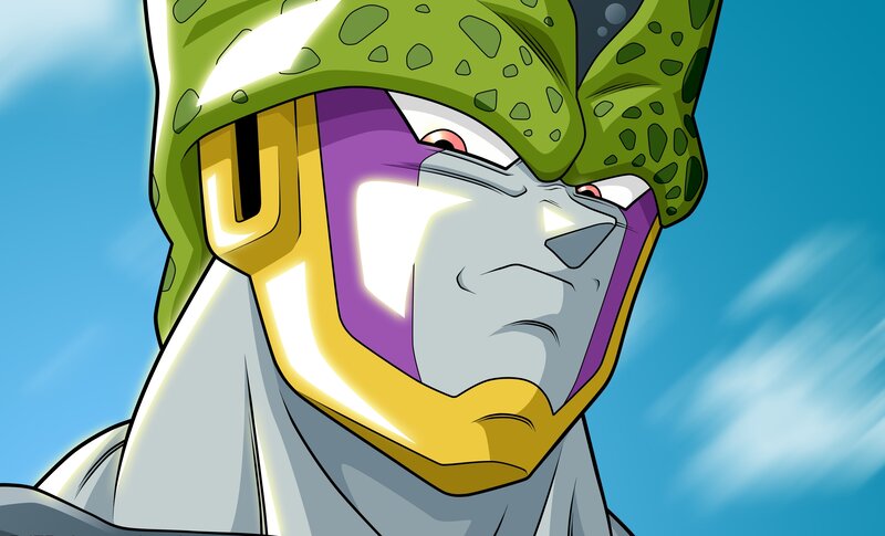 Green-skinned Alien Warrior — Blue, Intense