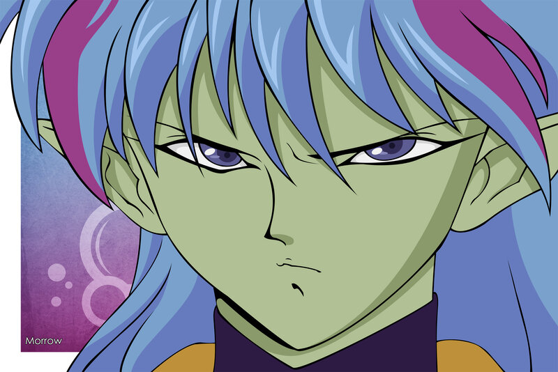 Green-skinned Anime Character