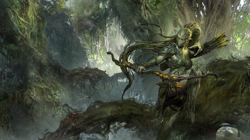 Green-skinned Archer in Forest