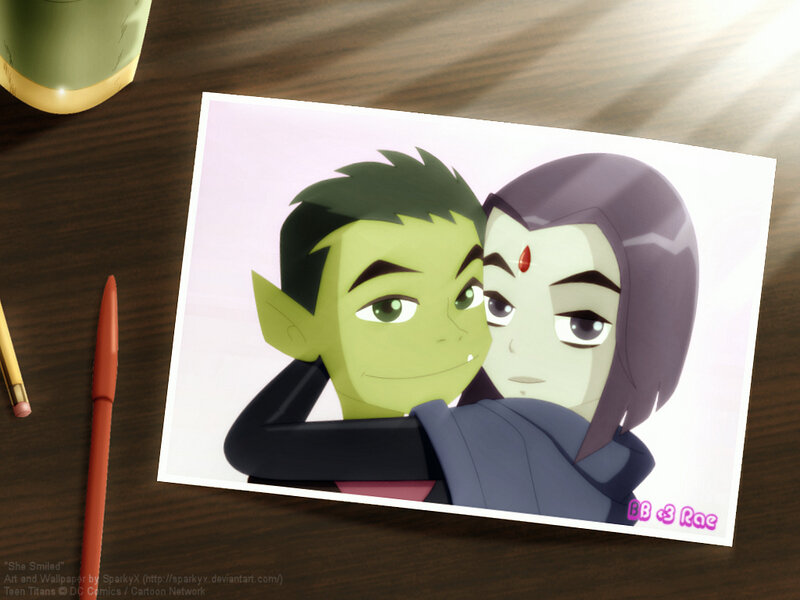 Green-skinned Boy Hugging Girl