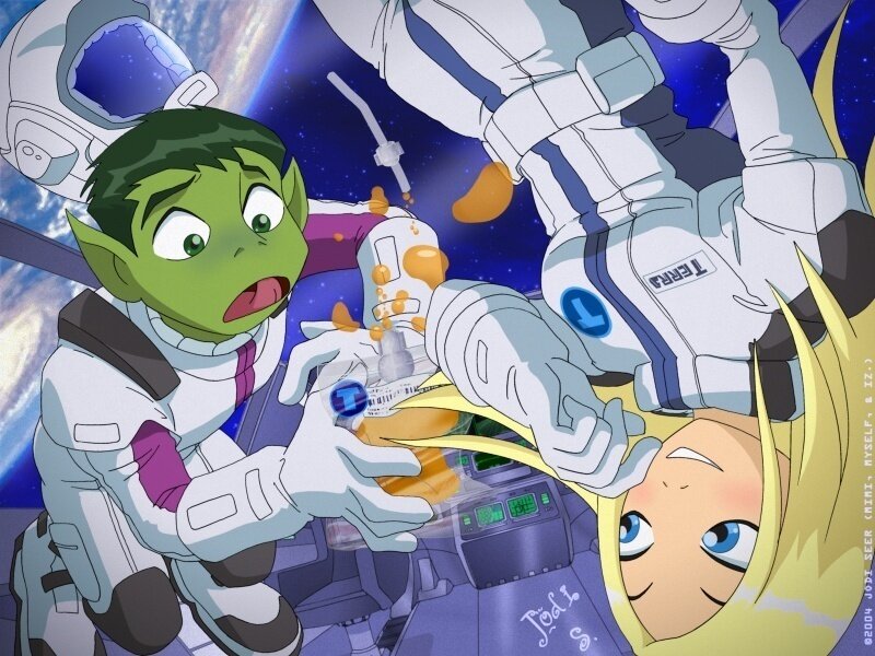 Green-skinned Boy in Space