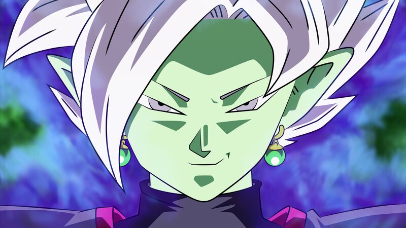 Green-skinned Character — Green, Dramatic, Anime, White Hair