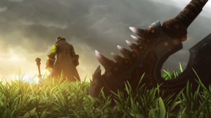 Green-skinned Character — Green, Dramatic, Sunrise