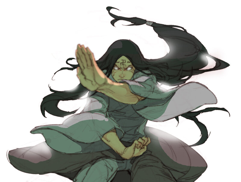 Green-skinned Character — Green, Intense