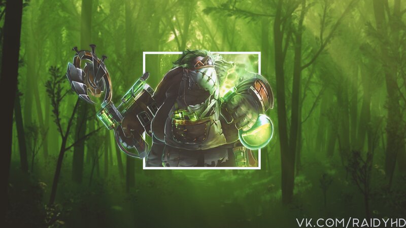 Green-skinned Character in Forest — Green, Dramatic