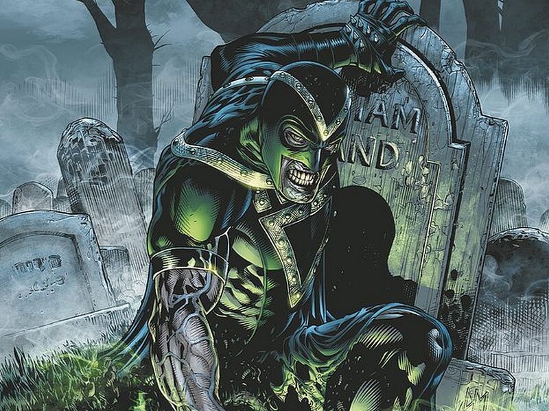 Green-skinned Character in Graveyard