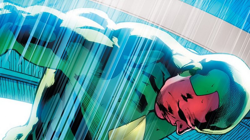 Green-skinned Character Lying
