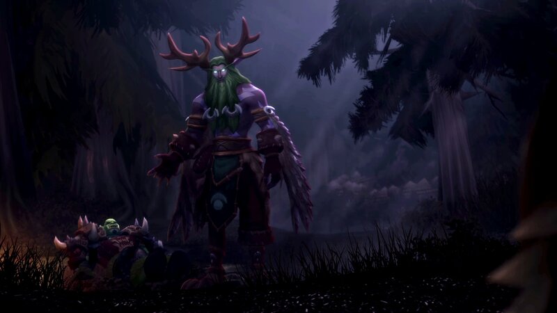 Green-skinned Character with Antlers