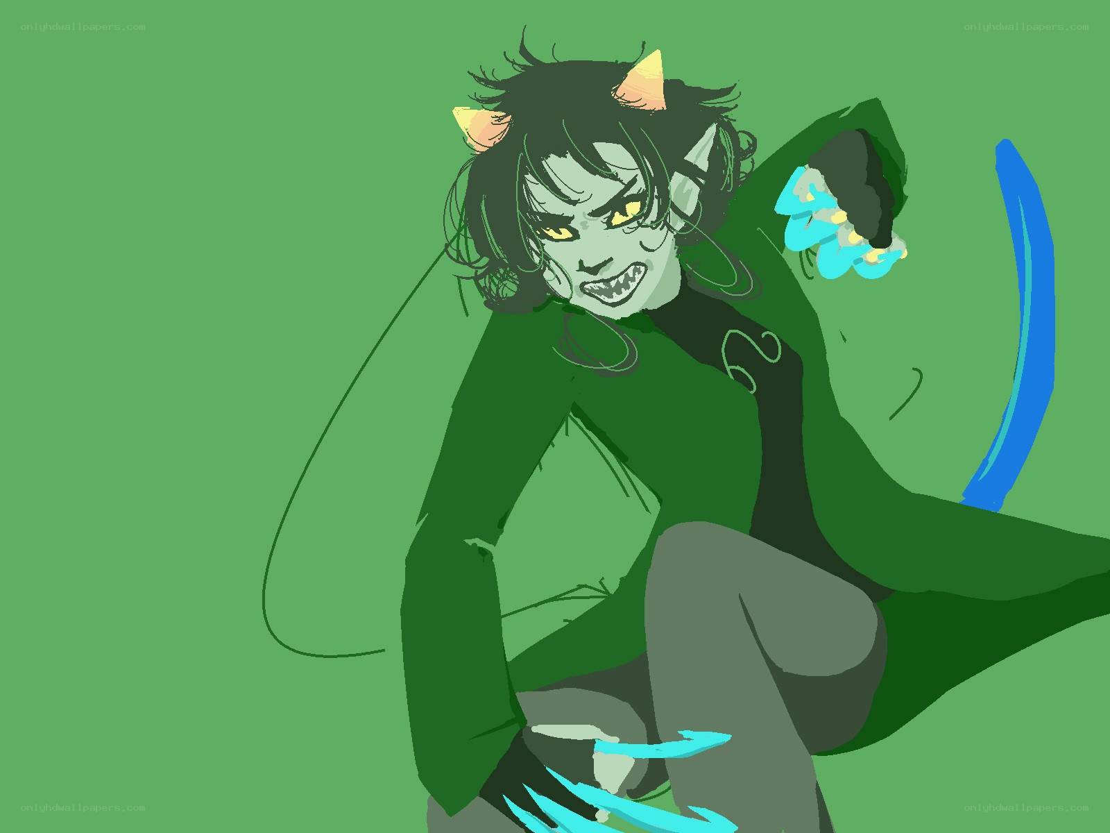 green-skinned character with claws
