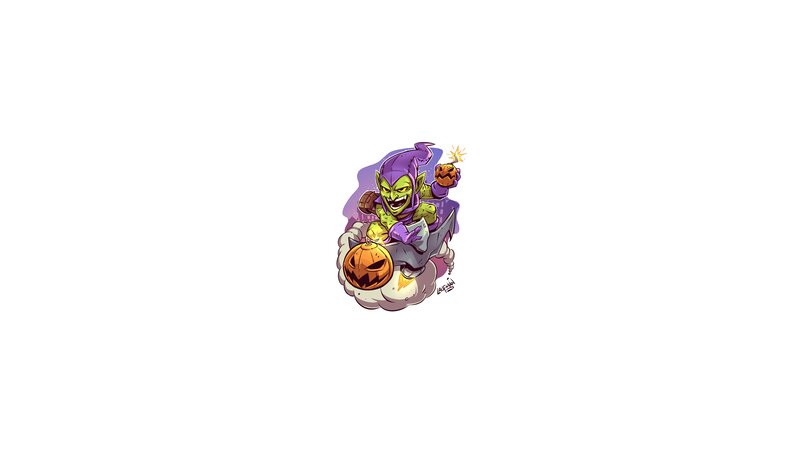 Green-skinned Character with Pumpkin