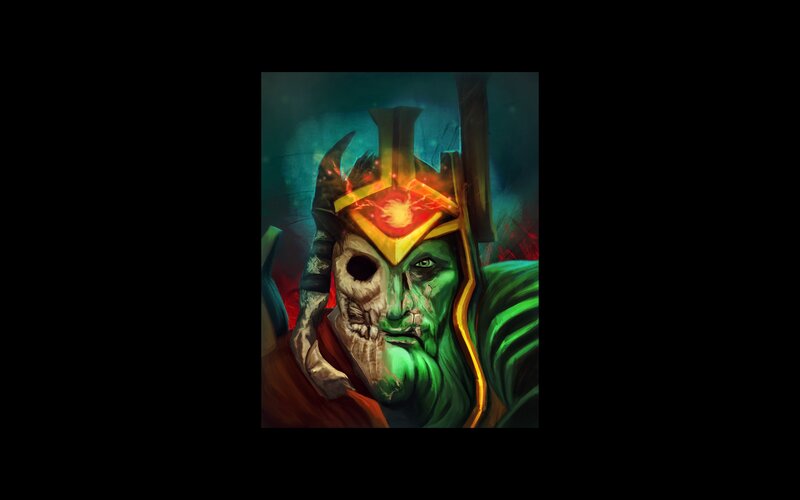 Green-skinned Character with Skull