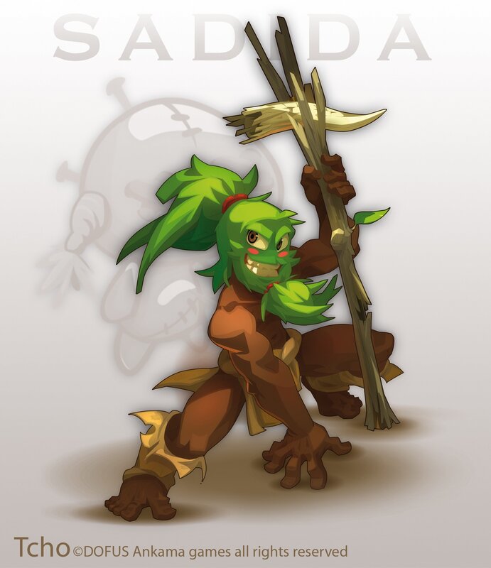 Green-skinned Character with Staff — Green, Playful