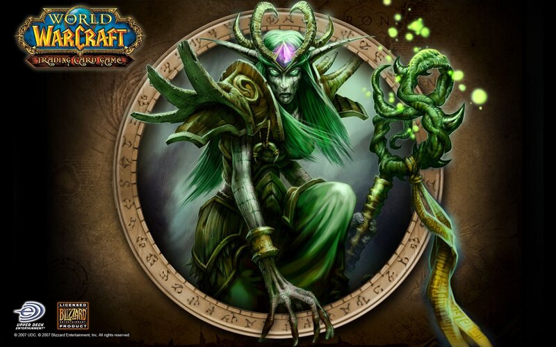 Green-skinned Character with Staff — Green