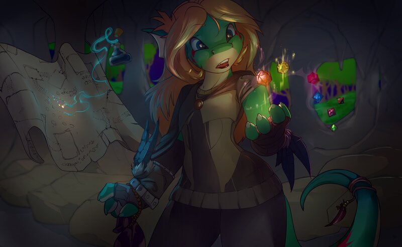 Green-skinned Dragon Character