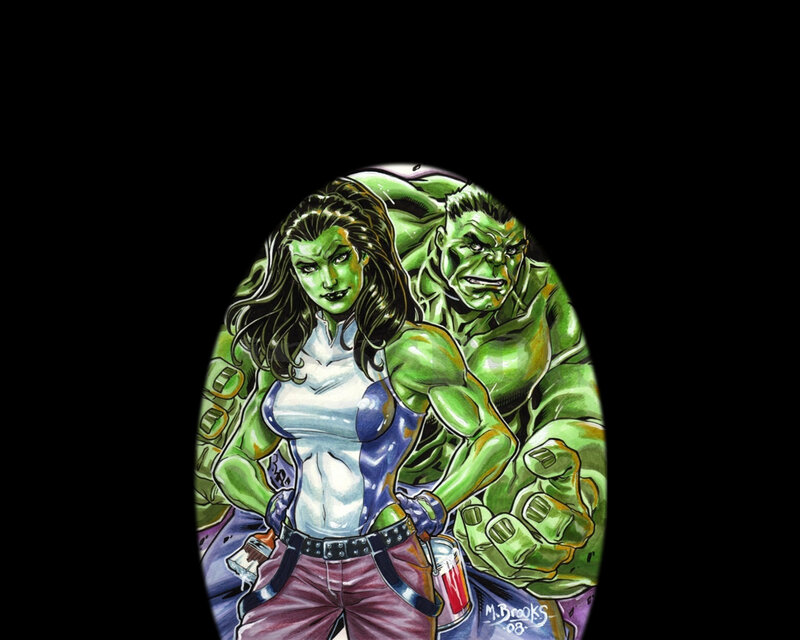 Green-skinned Female and Male Characters