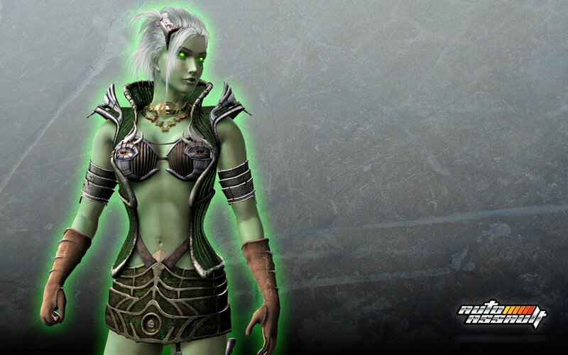 green-skinned female character