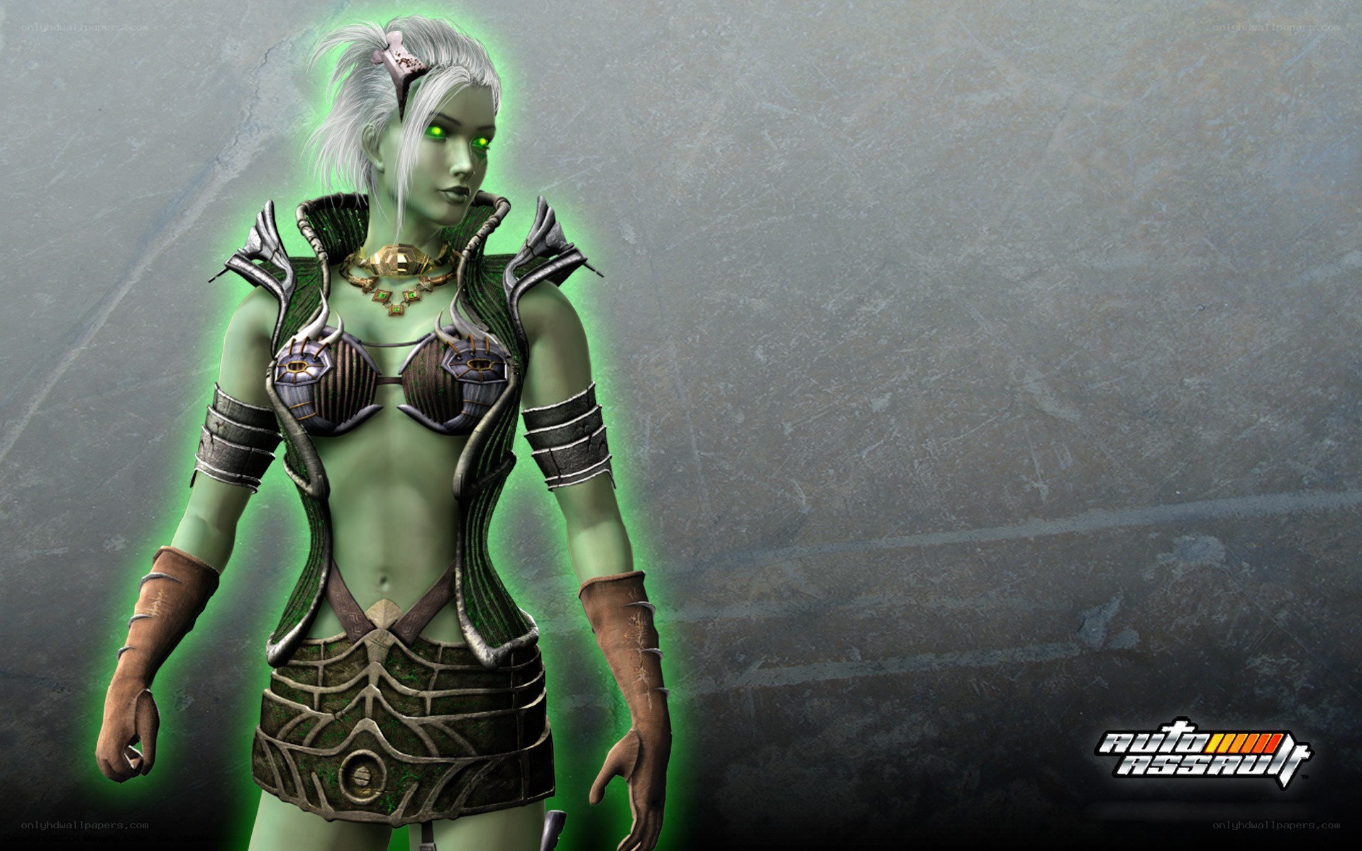 green-skinned female character