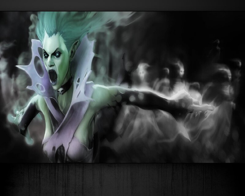 Green-skinned Female Character — Green, Dramatic, Intense