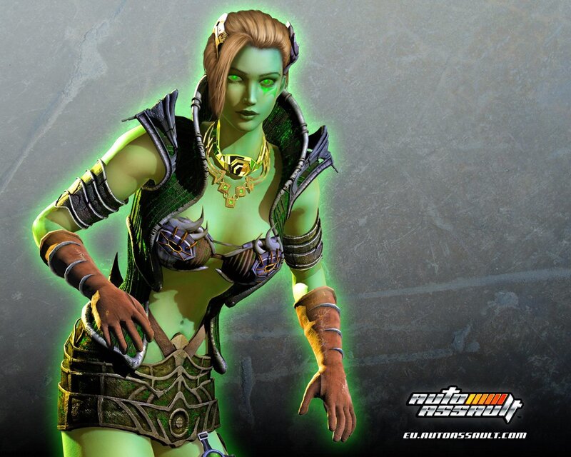 Green-skinned Female Character — Green, Dramatic