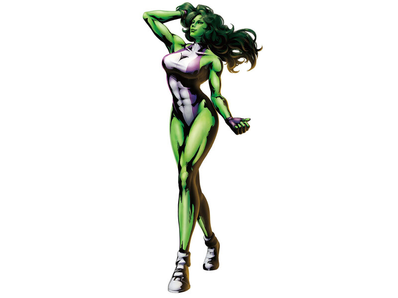 Green-skinned Female Superhero — Green