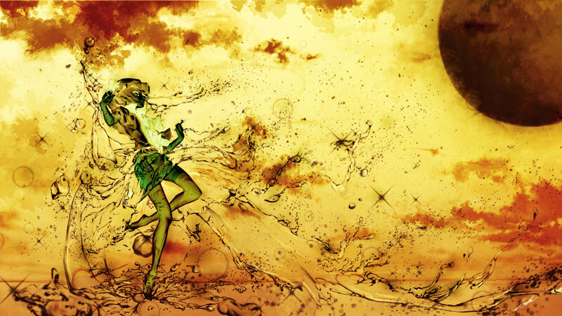 Green-skinned Figure Dancing