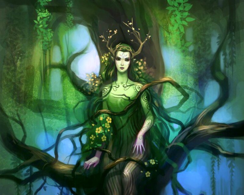 Green-skinned Forest Spirit — Green