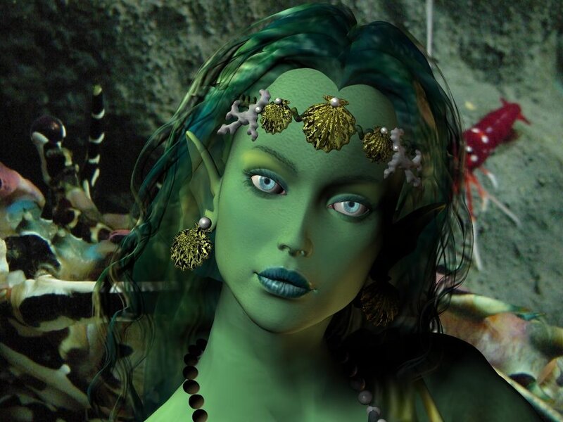 Green-skinned Mermaid