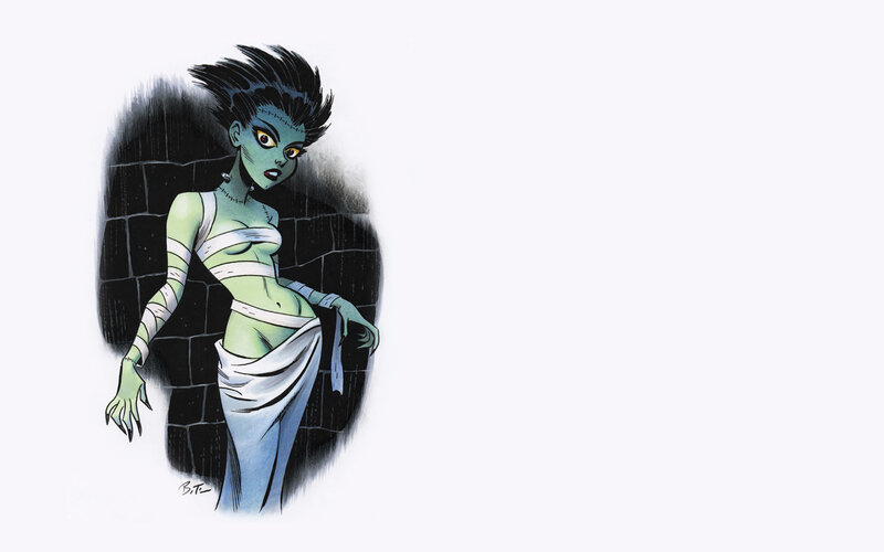 green-skinned monster woman