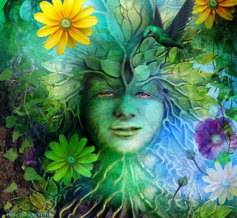 Green-skinned Nature Spirit — Green