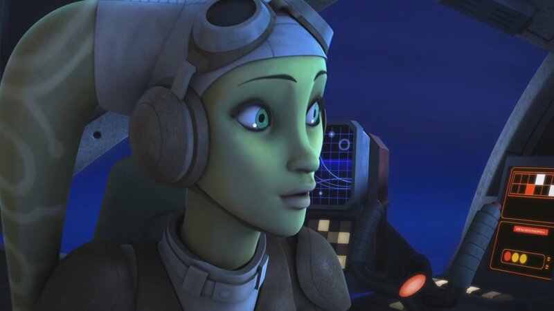 Green-skinned Pilot in Cockpit — Blue