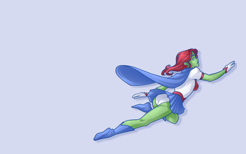 green-skinned superhero flying