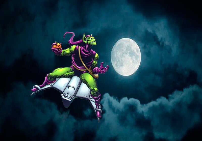 Green-skinned Villain Flying