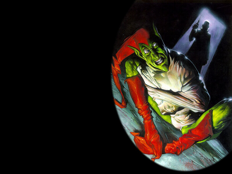 Green-skinned Villain in Red Suit