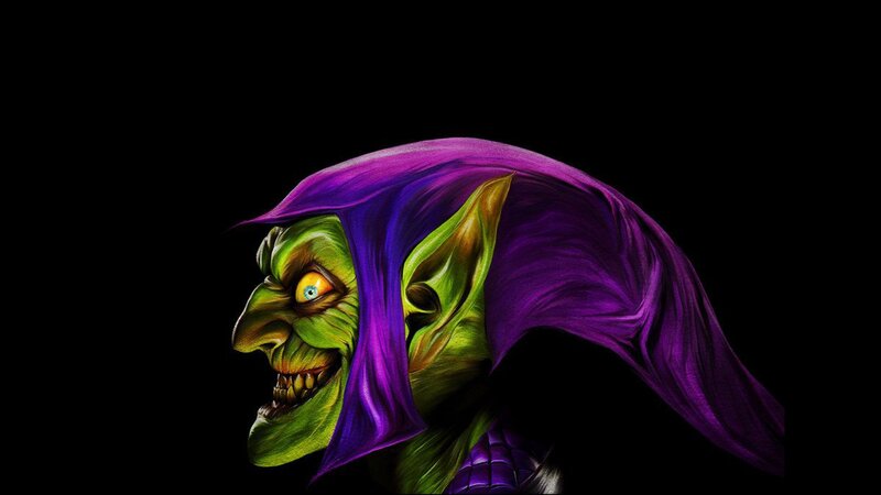 Green-skinned villain with purple hood