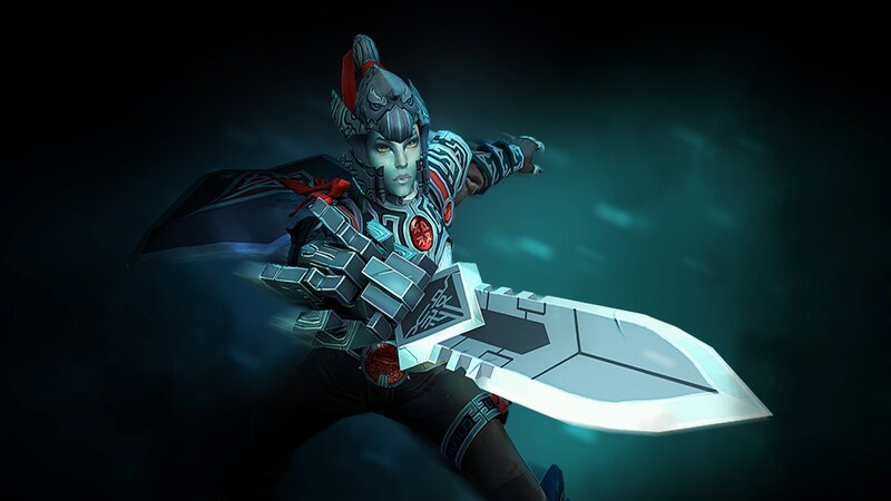 Green-skinned Warrior — Black, Dramatic
