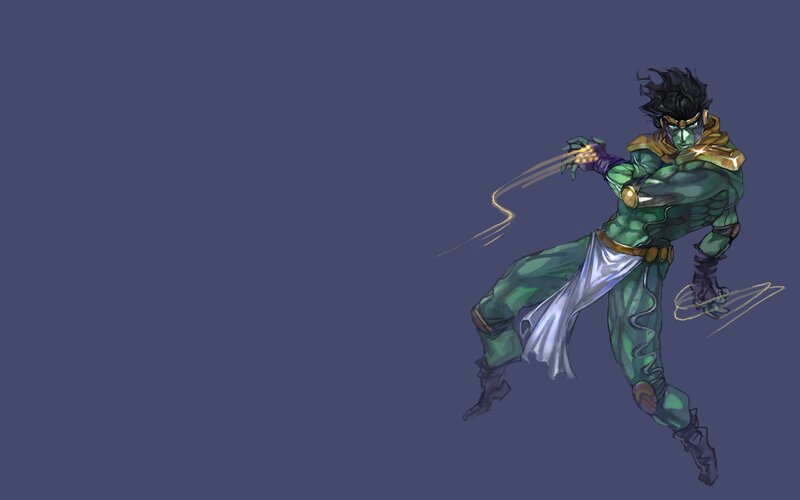 Green-skinned Warrior — Blue, Dramatic, Anime