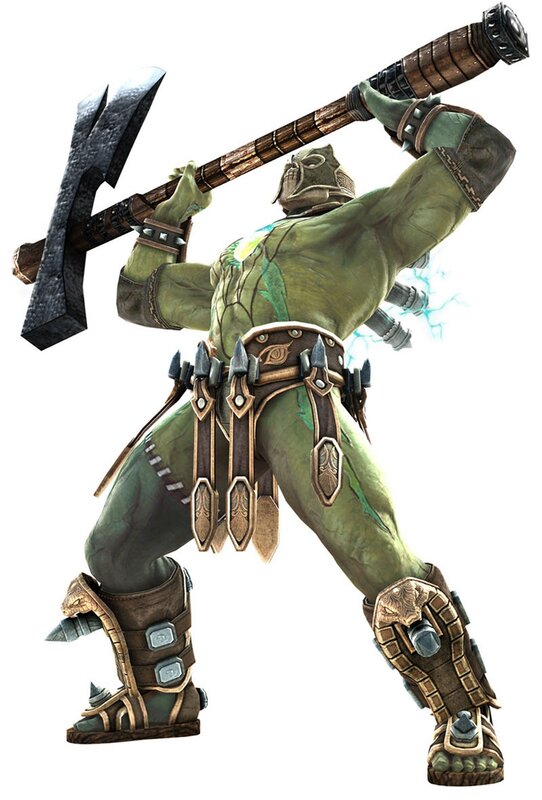 Green-skinned Warrior — Green, Aggressive